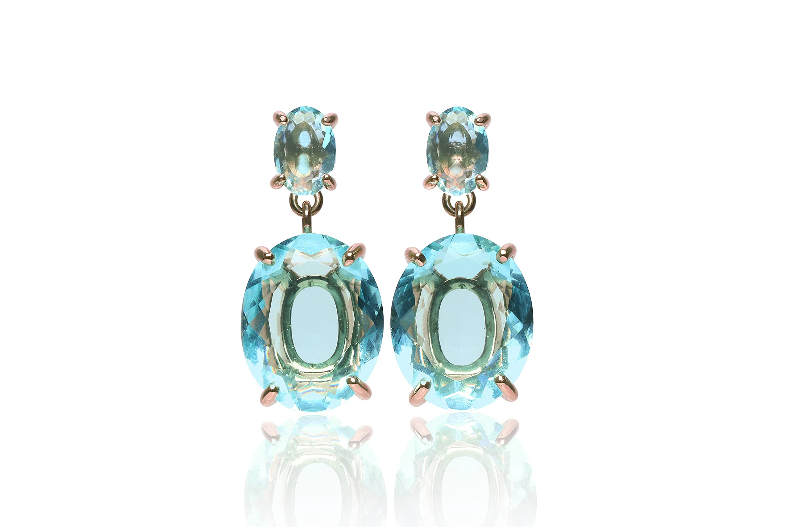 Exquisite Blue Topaz Dangle Earrings for Women - Handcrafted Sterling Silver Stud Earrings | December Birthstone Jewelry, Bridal & Party Accessories | Perfect Gift for Anniversary, Wedding & Special Occasions