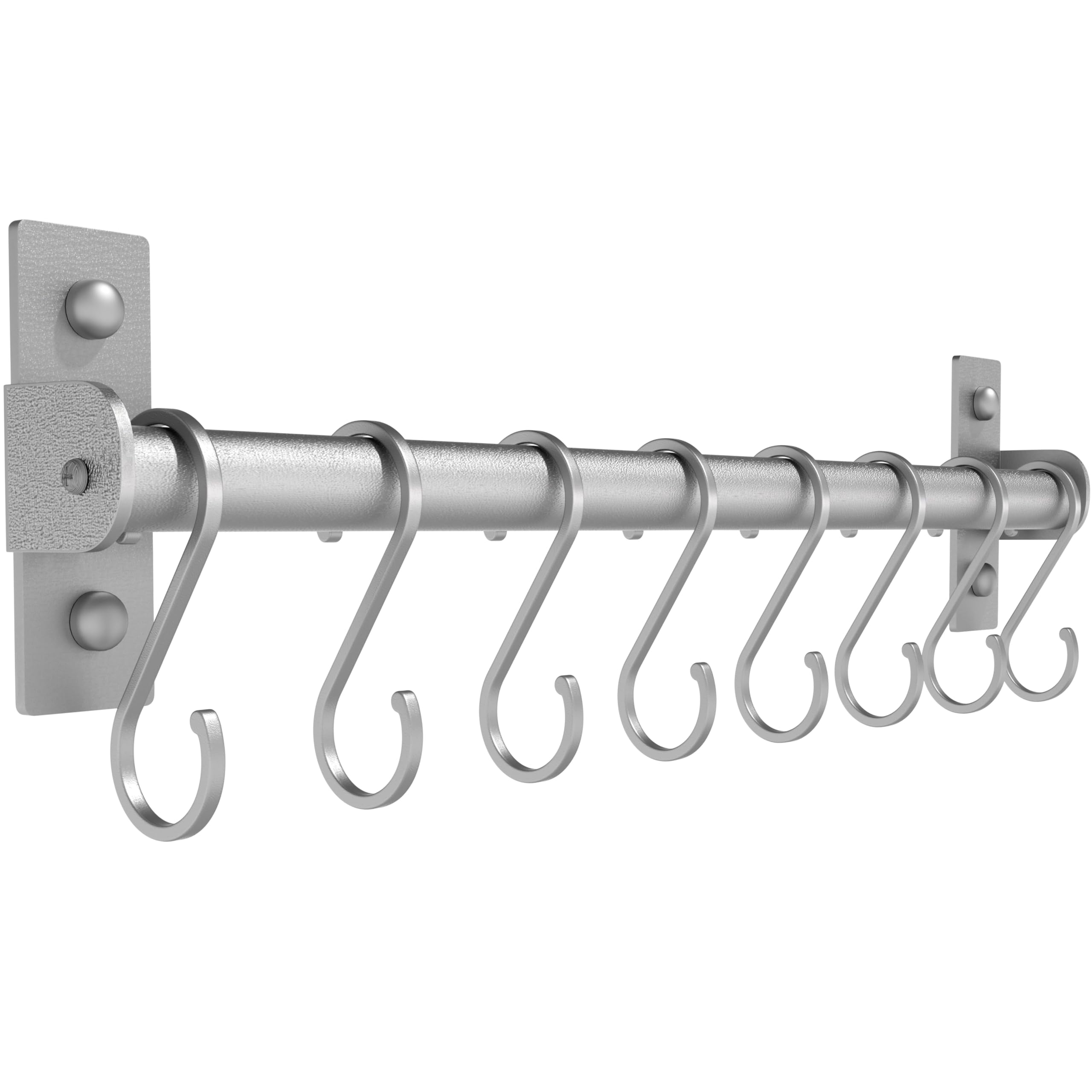 Stainless Steel Wall Mounted Kitchen Utensil Holder with 8 Hooks - Pot & Pan Rack Organizer for Spoons, Mugs & Cooking Tools | Space-Saving Storage for Small Kitchens & RV Camping