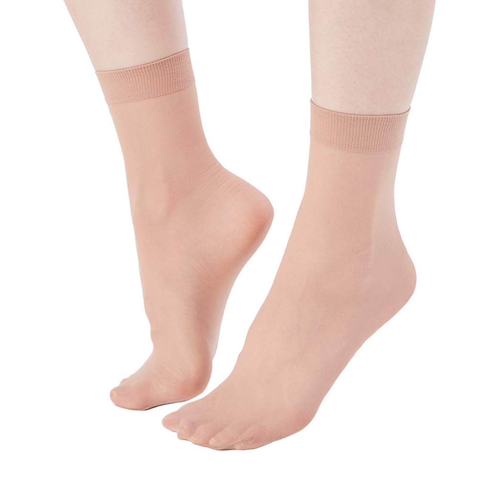 MANZI 12 Pairs Women's Ankle High Sheer Socks - Comfortable & Breathable Nylon Socks for Everyday Wear, Office, Dress Shoes, and Casual Outfits