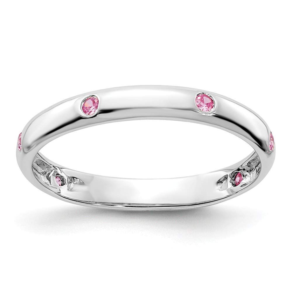 14K White Gold Pink Sapphire Ring Size 6.75 - Elegant Women's Jewelry Gift for Anniversary, Engagement & Special Occasions