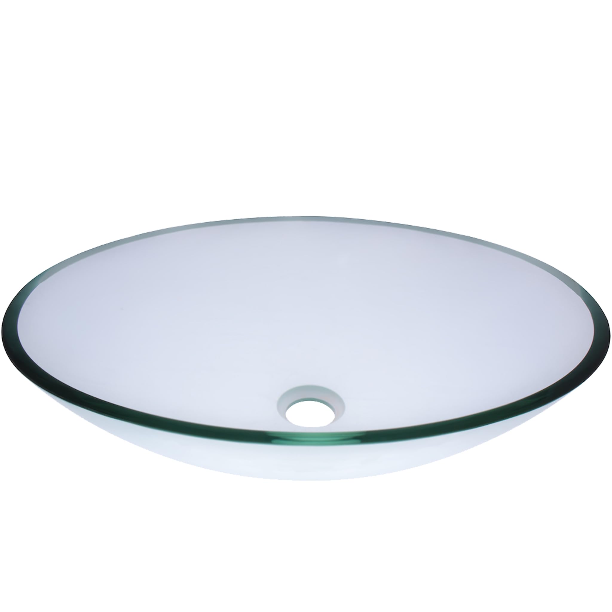 Novatto TIG-8012C Clear Oval Glass Vessel Bathroom Sink - Modern Above Counter Basin for Bathroom Vanity, Powder Room & Luxury Home Decor