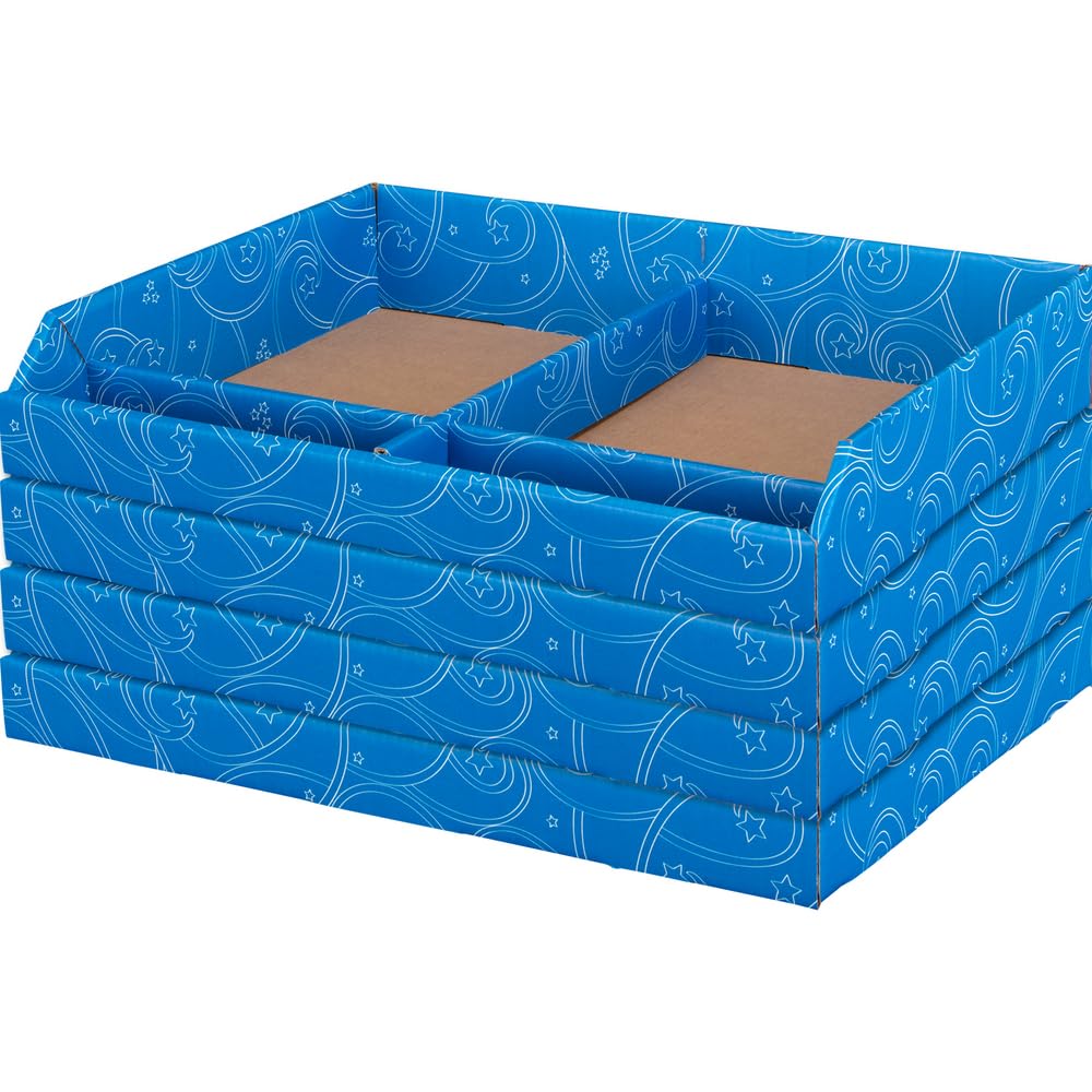 Set of 4 Corrugated Cardboard Desk Organizers - Student & Office Desk Organizing Trays for School Supplies, Stationery, and Home Office Organization | Eco-Friendly Storage Solution for Pencils, Papers, and Files