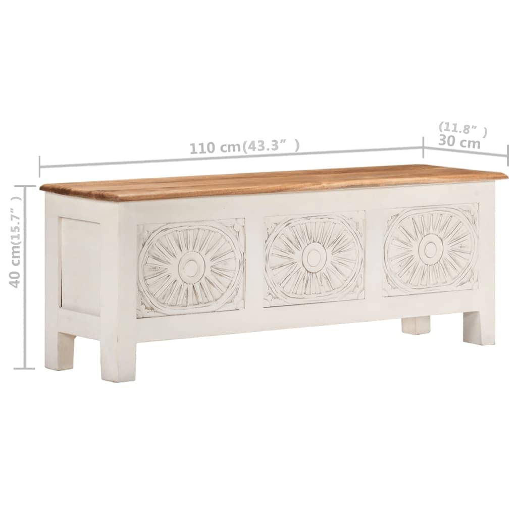 Solid Acacia Wood Storage Box - 43.3