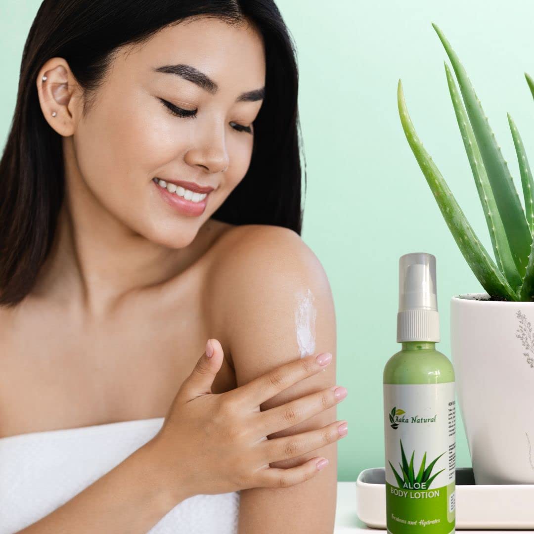 Aaka Natural Aloe Vera & Rose Body Lotion - Paraben & Sulfate Free, 2 x 100ml Combo - Hydrating & Soothing for Dry Skin - Perfect for Daily Moisturizing & After Sun Care