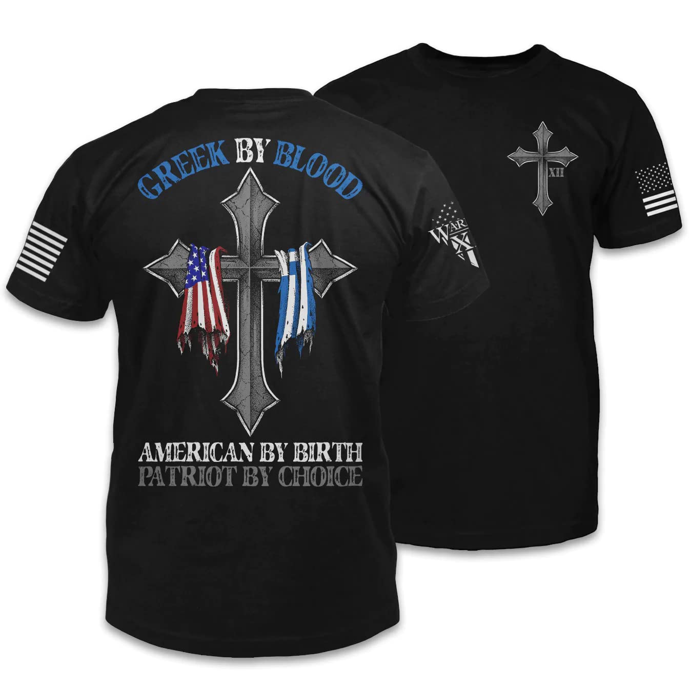 Warrior 12 Greek by Blood T-Shirt - Premium Cotton Graphic Tee for Men - Perfect for Gym, Workout & Casual Wear