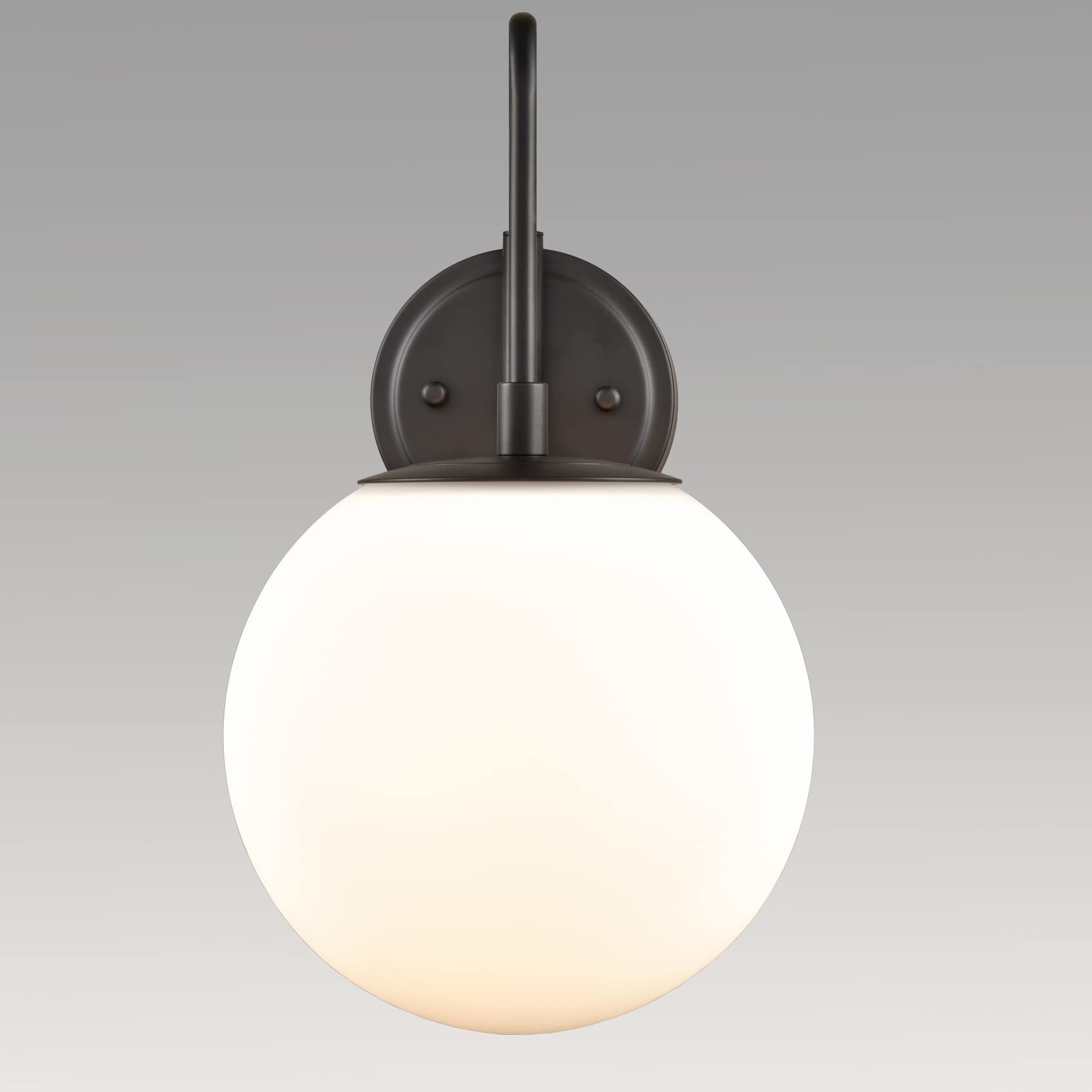 DAYCENT Farmhouse Plug-in Wall Sconces - Black Swing Arm Globe Wall Lights with On/Off Switch & Cord - Perfect for Bedroom, Living Room & Hallway Lighting