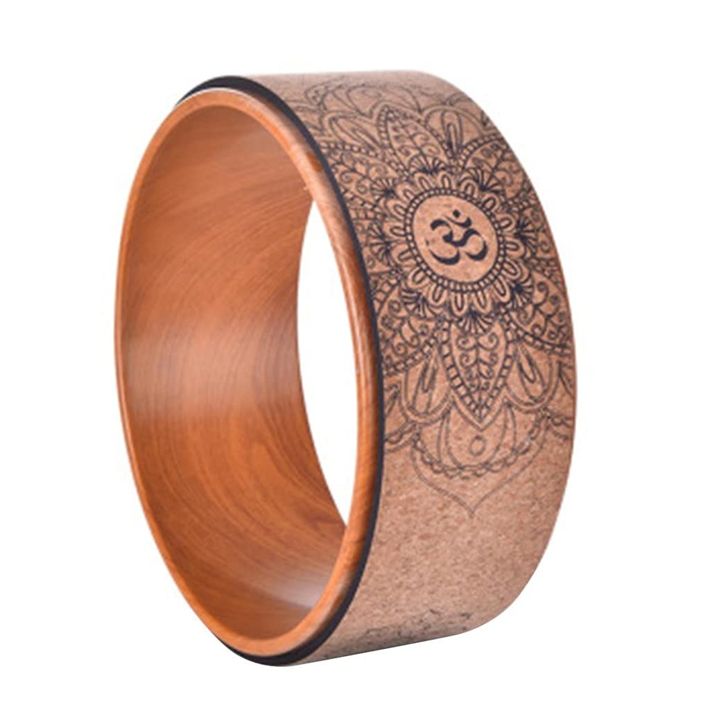 Natural Cork Yoga Wheel for Back Bending & Stretching - Hollow Fitness Wheel for Pilates, Yoga & Flexibility Training - Eco-Friendly Yoga Accessories (Color A) - Perfect for Home Gym, Studio Workouts & Rehabilitation Exercises