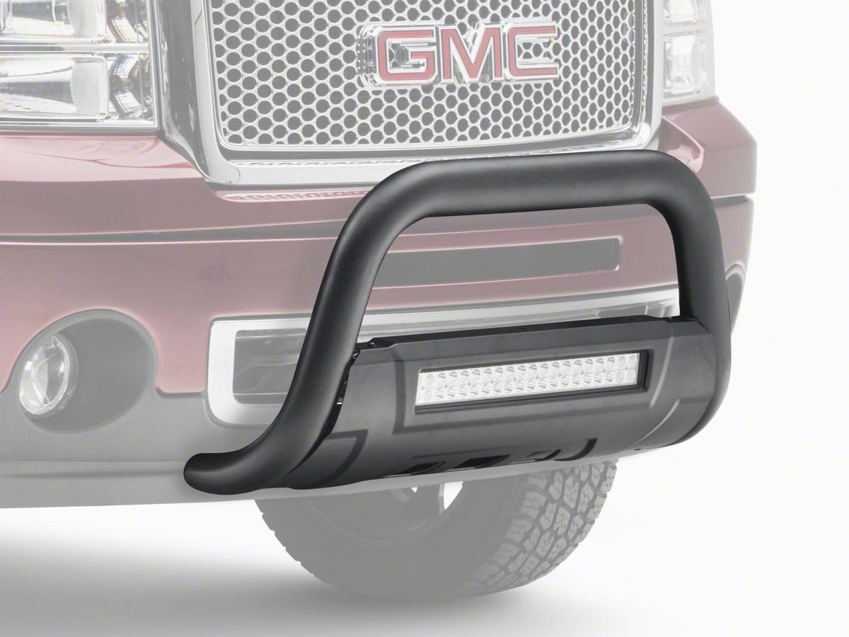Barricade HD Bull Bar with Skid Plate & 20-Inch LED Light Bar - Textured Black for 2007-2018 Chevy Sierra 1500 | Off-Road Protection & Enhanced Night Visibility