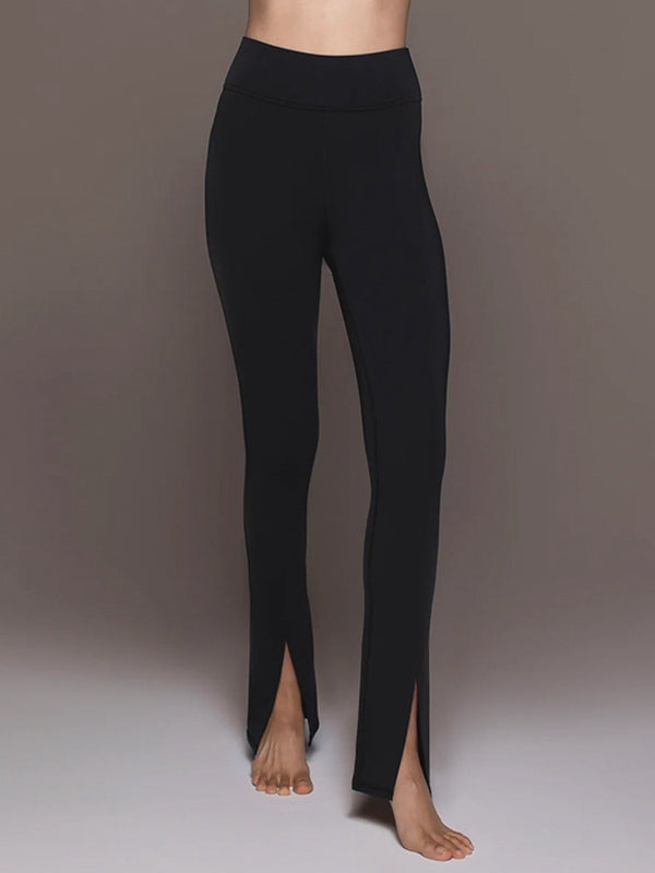 ZASUWA Women's High Waisted Split Flare Leggings - Yoga, Workout & Casual Wear