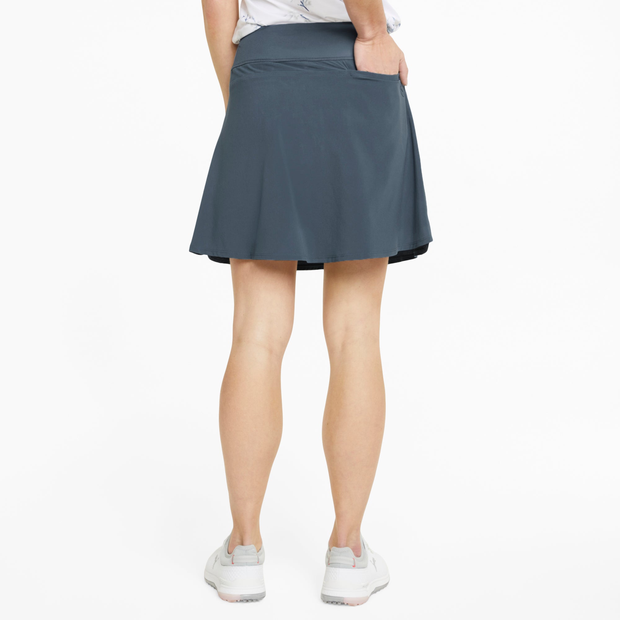 PWRSHAPE Women's Solid Golf Skirt - High Waisted Stretchy Tennis Skirt for Golf, Running & Workouts - Perfect for Golfing, Tennis & Active Lifestyle