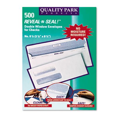 Quality Park Products Reveal-n-Seal Double Window Envelopes 3-5/8