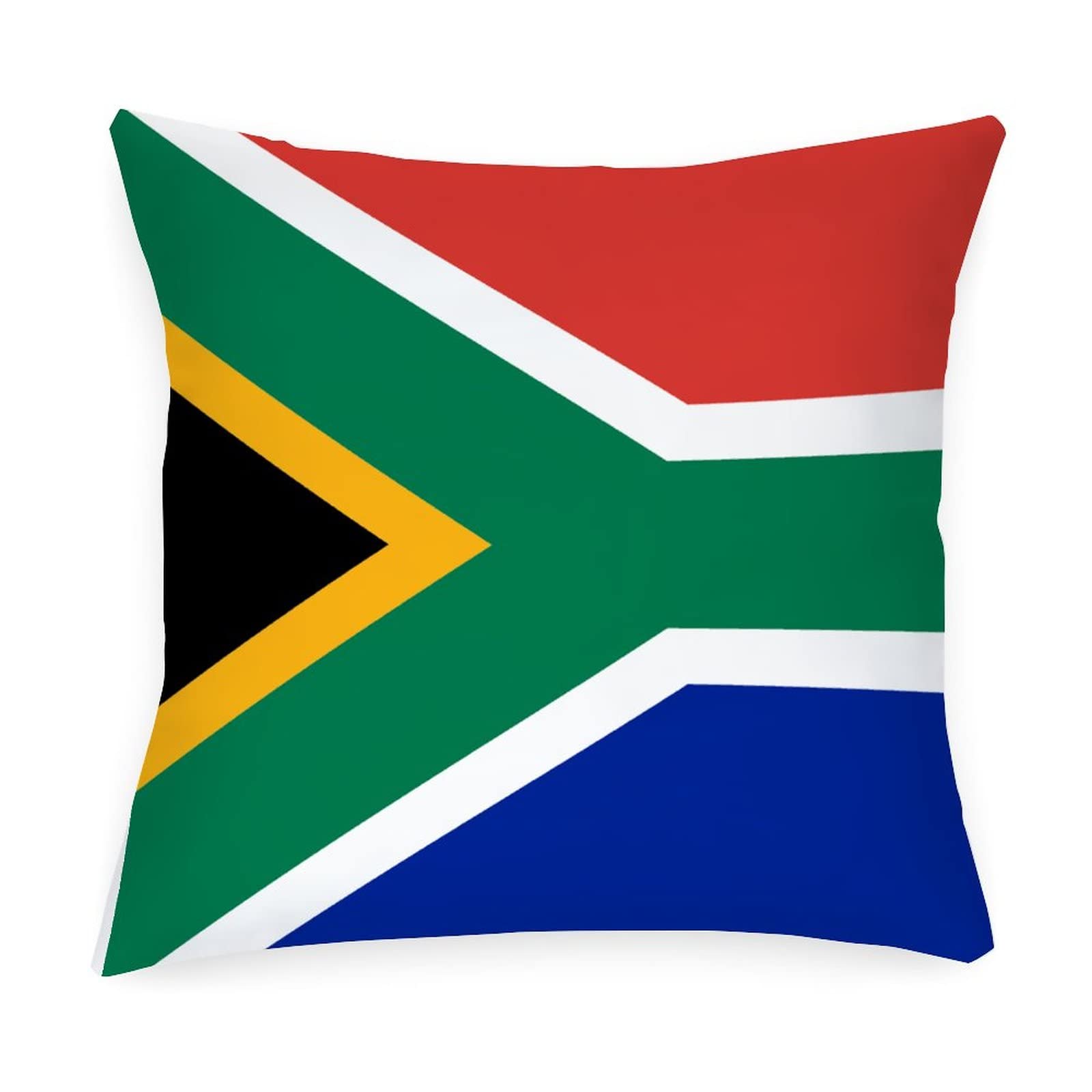 South Africa Flag Accent Pillow Cover 22x22in - Waterproof Outdoor Cushion Cover for Patio, Couch & Bench - Modern Farmhouse Decorative Throw Pillow for International Festival & Home Decor