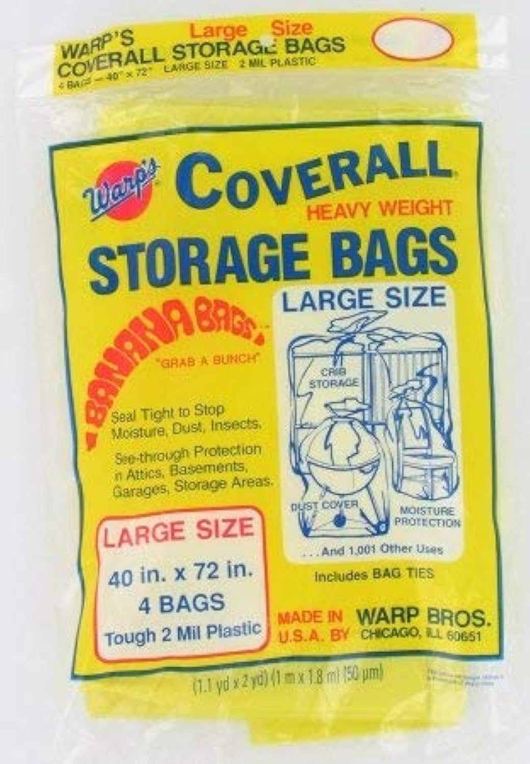 Warp Brothers CB-40 Banana Storage Bags - 4 Pack (40