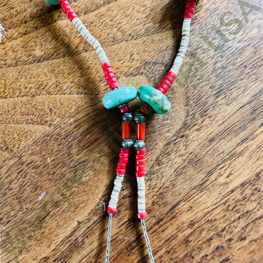 Sterling Silver Heishi Turquoise Lariat Necklace - Handmade Boho Jewelry for Women | Perfect for Layering, Everyday Wear & Special Occasions