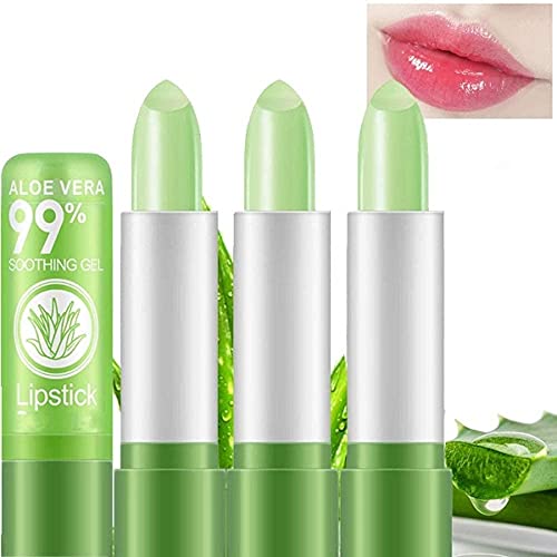 Long Lasting Moisturizing Lip Balm with Aloe Vera - 3 Pack Color Changing Lipstick for Dry Lips, Natural Nourishment & Hydration | Perfect for Daily Use, Travel & Gifts