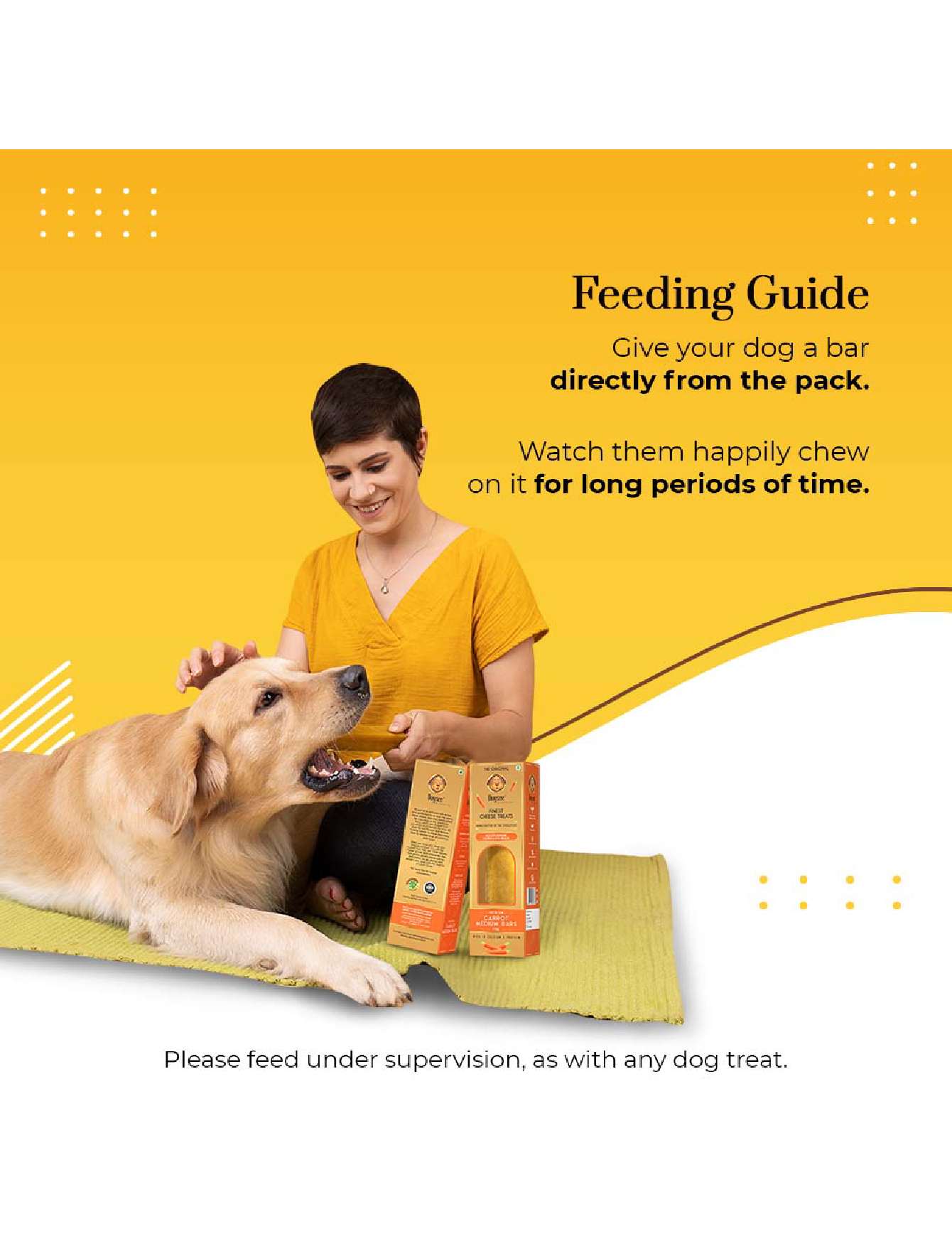 Organic Himalayan Yak Chew Dog Treats with Carrot - 70g All-Natural Long-Lasting Chew for Medium & Large Dogs - Perfect for Teething, Dental Health & Anxiety Relief