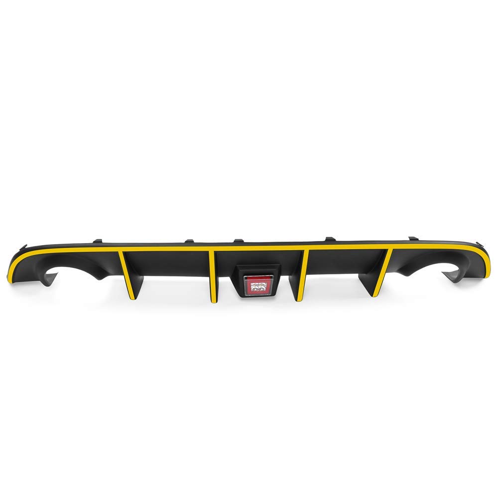 IKON MOTORSPORTS Rear Bumper Lip Diffuser with LED Brake Light & Reflective Tape for 2015-2023 Dodge Charger SRT | Aggressive Styling & Enhanced Safety for Street Racing & Car Shows