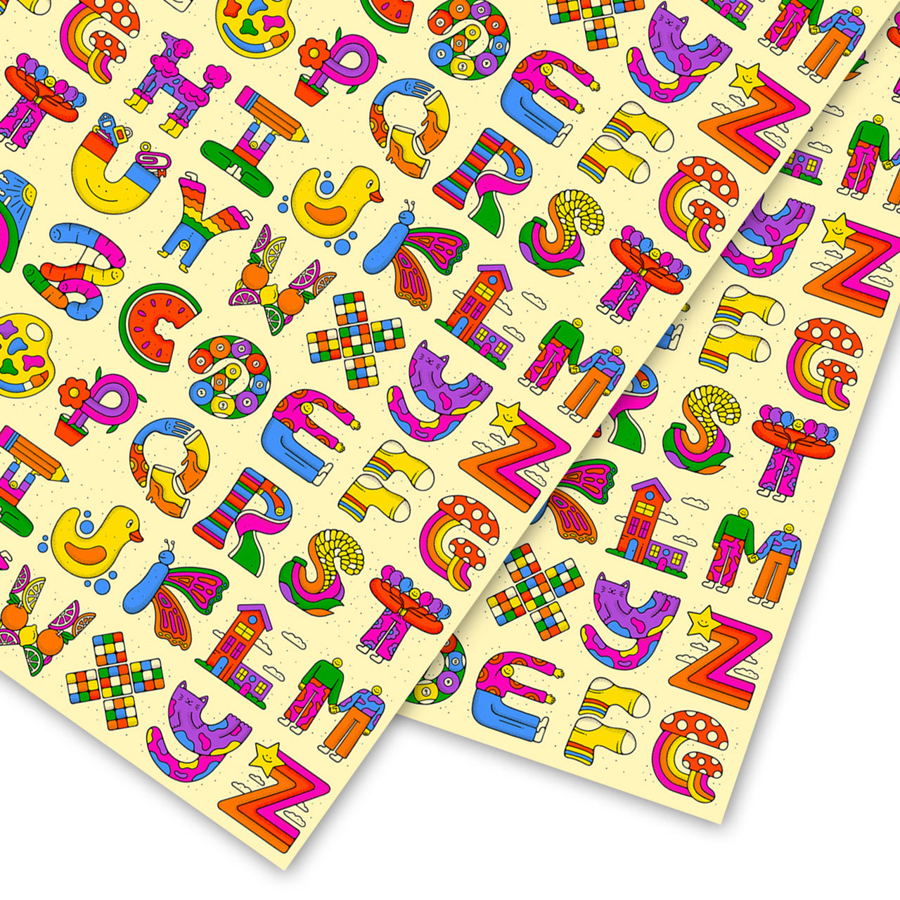 Alphabet Wrapping Paper - ABC Letter Gift Wrap for Birthdays, Parties & Baby Showers - Perfect for DIY Crafts, Scrapbooking & Classroom Activities