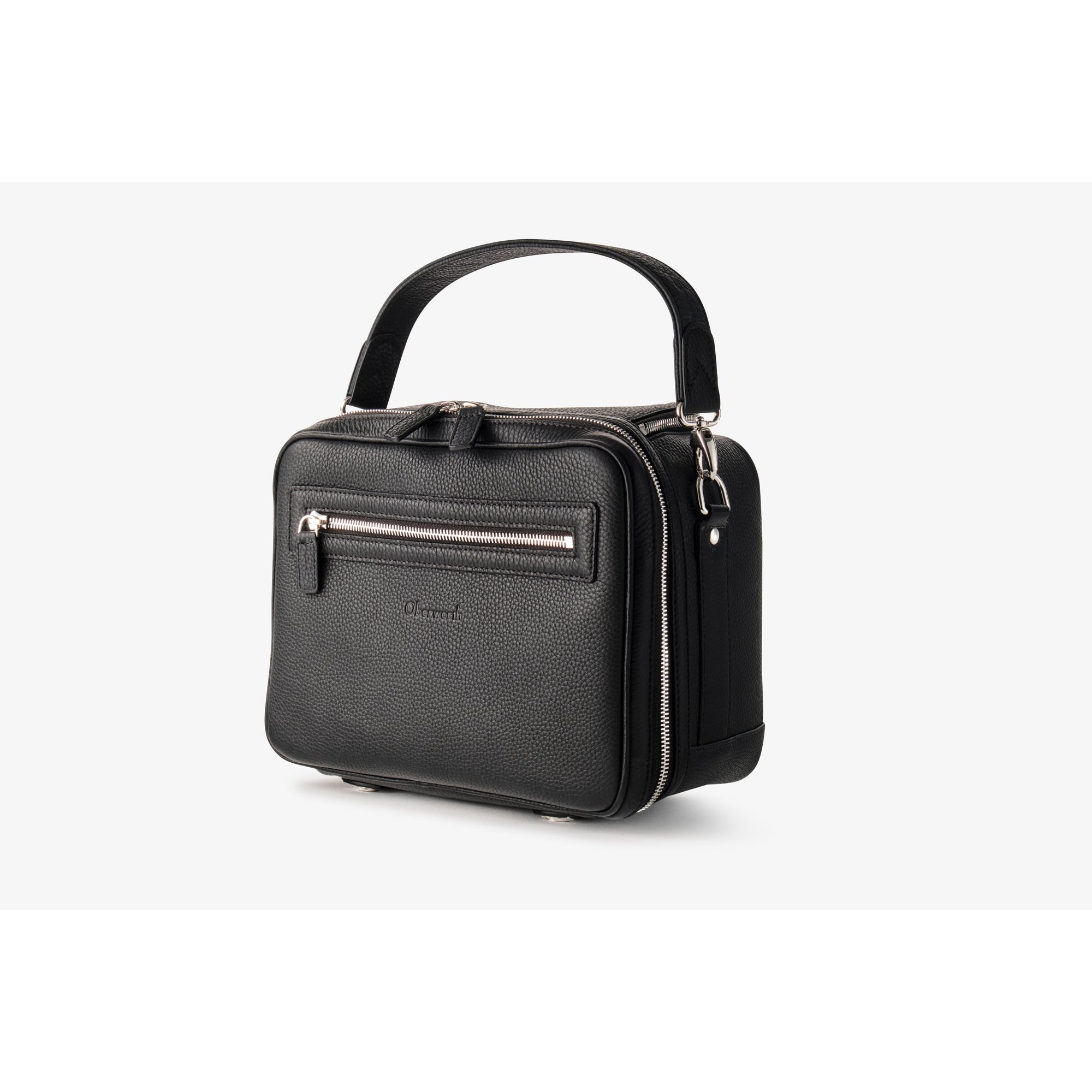 Oberwerth LSI Leo Correspondent Bag - Premium Leather Briefcase for Business Professionals, Black | Perfect for Office, Travel, and Daily Commute