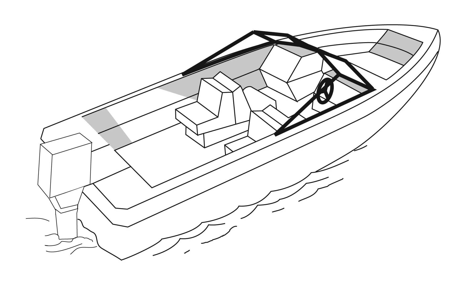 V-Hull Runabout Boat Cover with Open Bow - Heavy Duty Waterproof Outboard Boat Cover for Protection - Perfect for Fishing, Cruising & Outdoor Boating Adventures