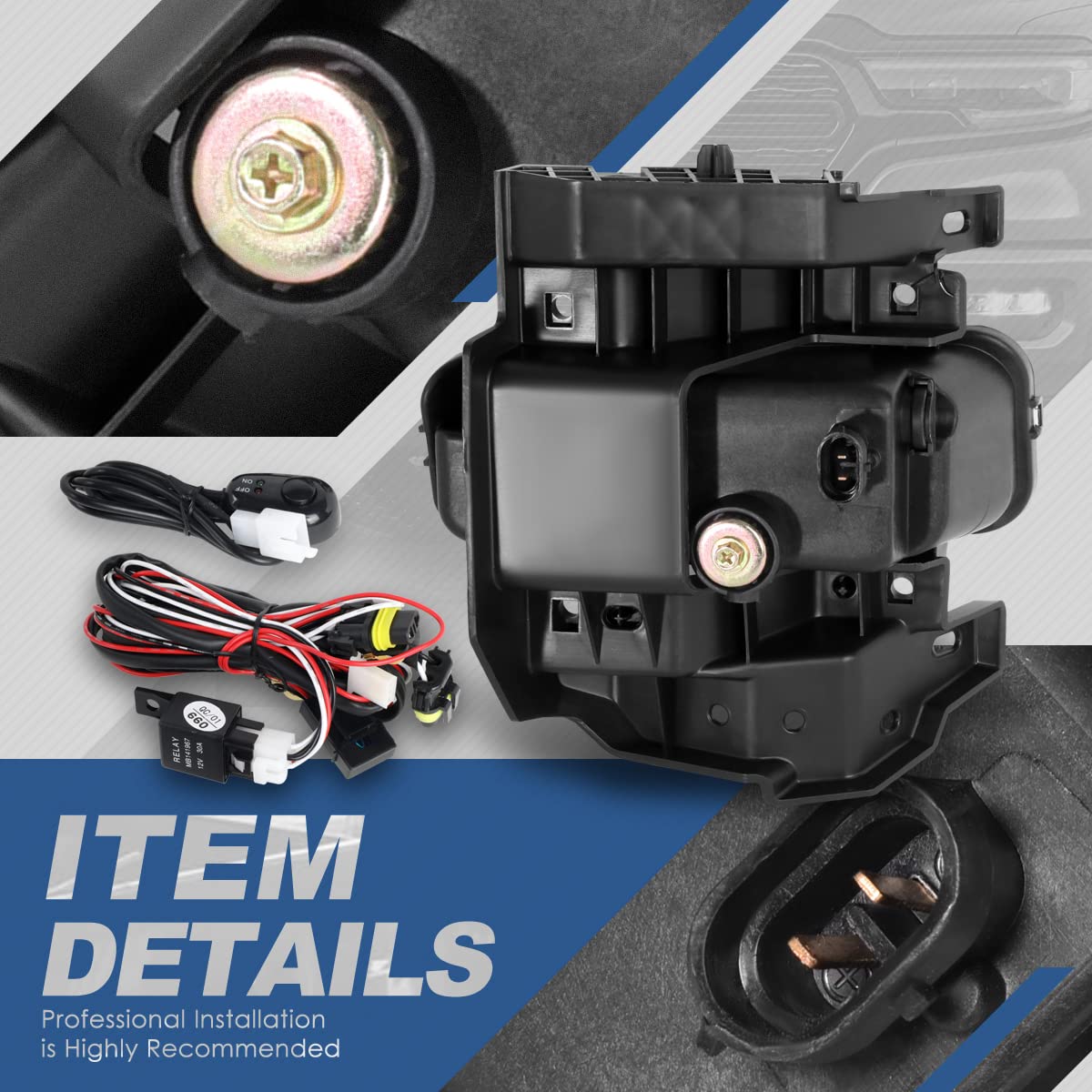 Auto Dynasty Full LED Fog Lights with Switch & Bezels - Compatible with Ram 1500 2019-2024 (Driver & Passenger Side, Clear Lens) - Enhanced Visibility for Night Driving & Off-Road Adventures