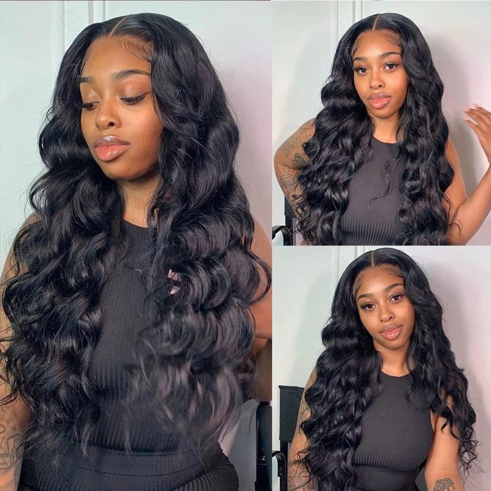 Imeya 24 Inch Brazilian Body Wave Lace Front Human Hair Wigs - 13x6 HD Transparent Lace, Pre-Plucked Glueless Wig with 150% Density & Baby Hair - Natural Hairline Long Wavy Remy Human Hair Wig for Women - Perfect for Daily Wear, Cosplay & Special Occasions