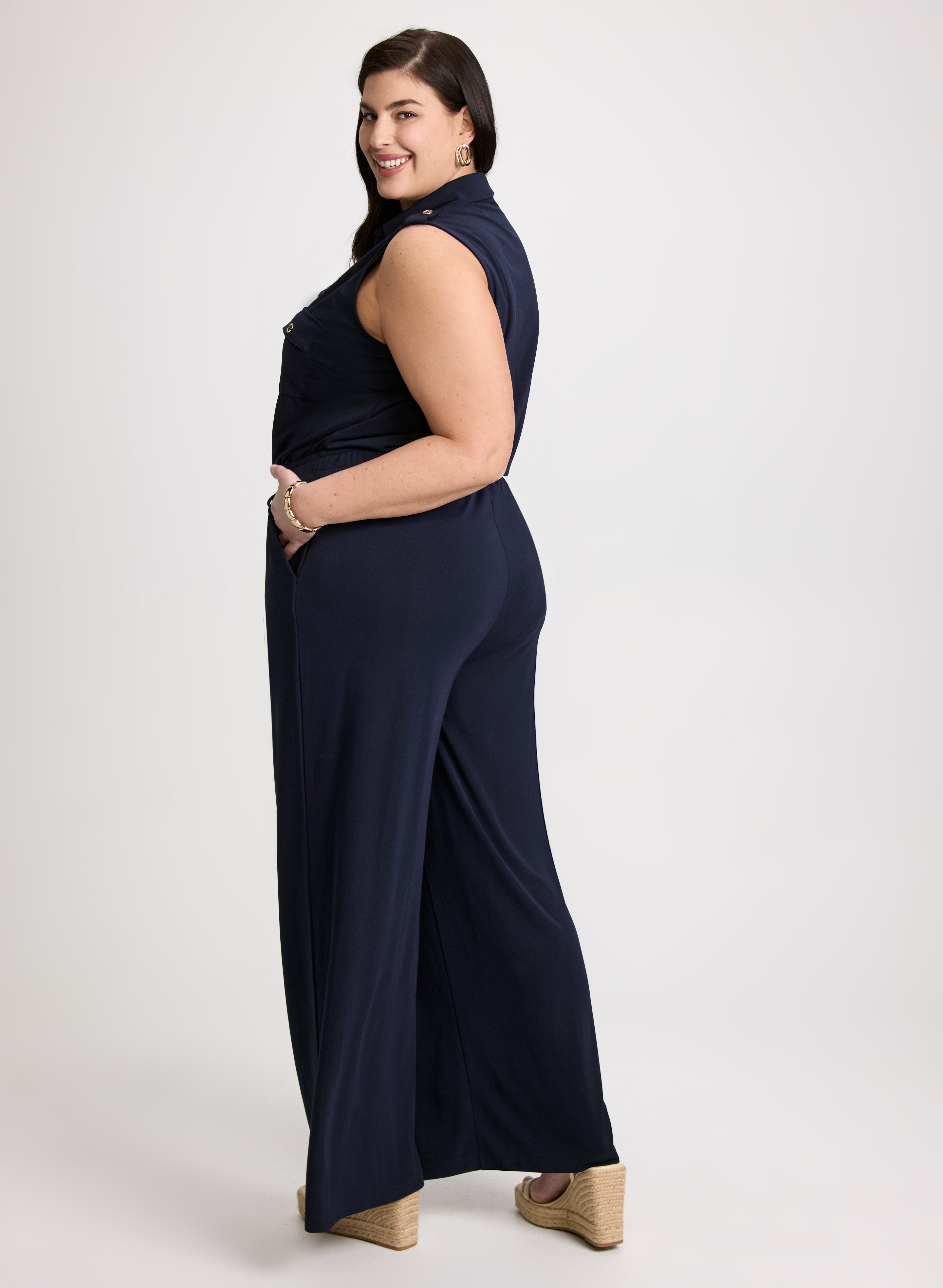 Stylish Women's Drawstring Waist Jumpsuit - Comfortable Casual Romper for Summer Outings, Beach Wear & Lounge