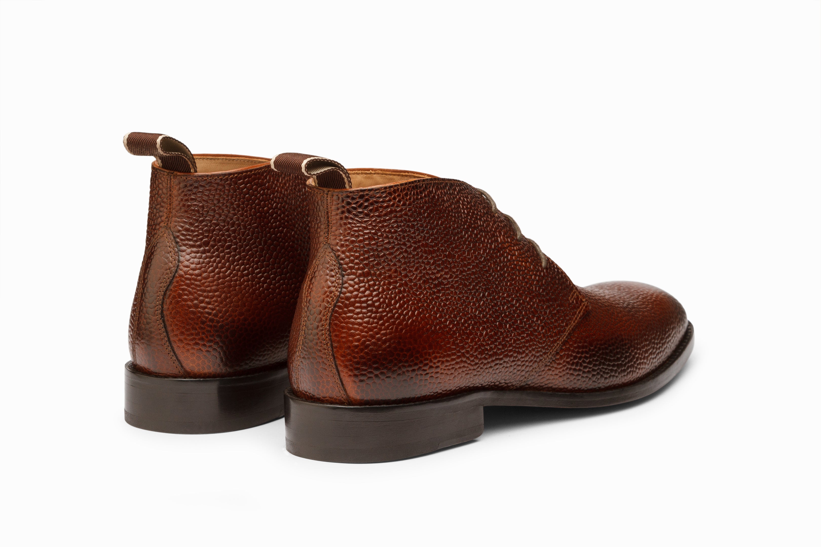 Men's Brown Grain Leather Chukka Boots - Comfortable Casual & Dress Shoes for Work, Outdoor & Everyday Wear