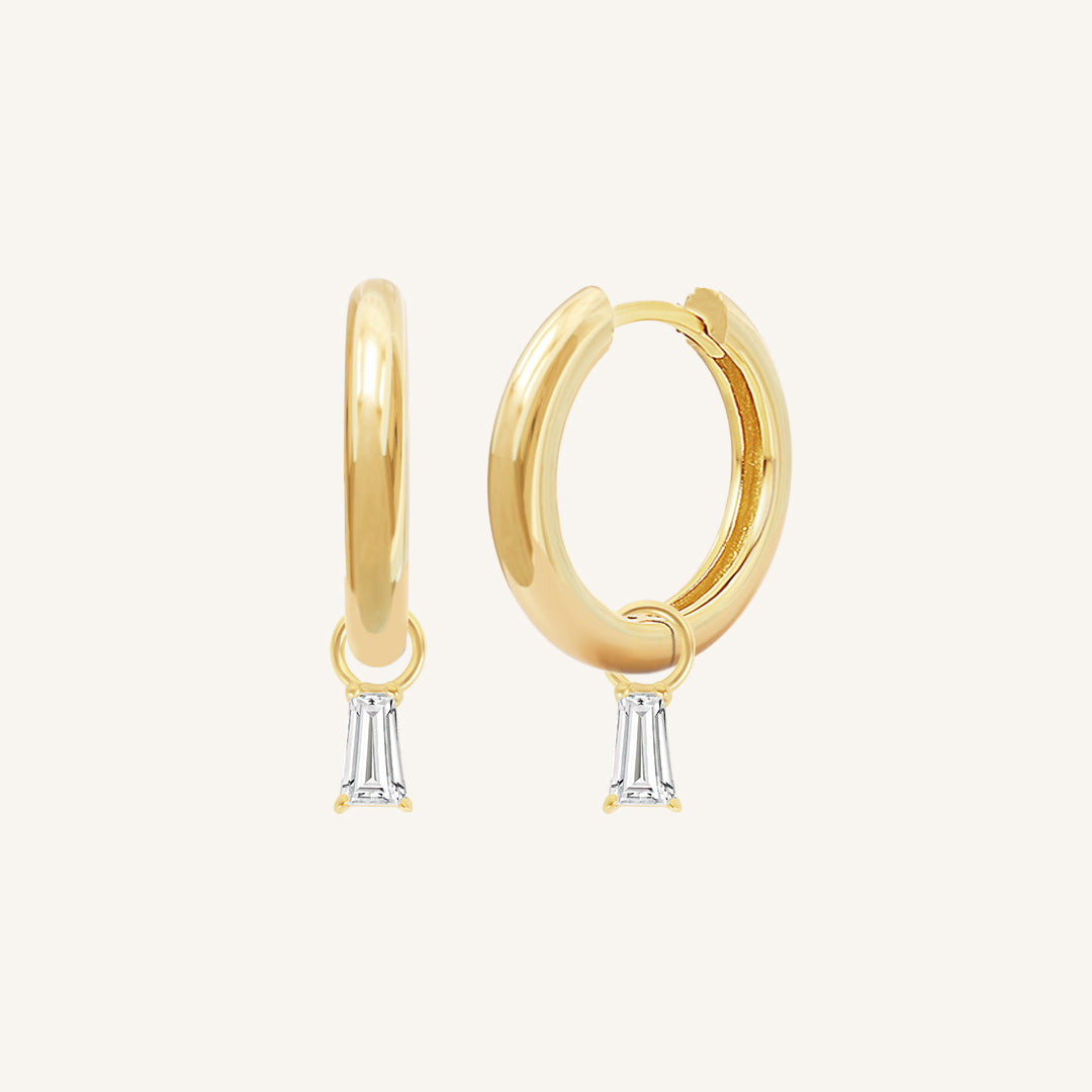Flourish Plain Charm Hoops - Minimalist Gold Hoop Earrings for Women, Dainty Everyday Jewelry - Perfect for Work, Date Night & Casual Outfits
