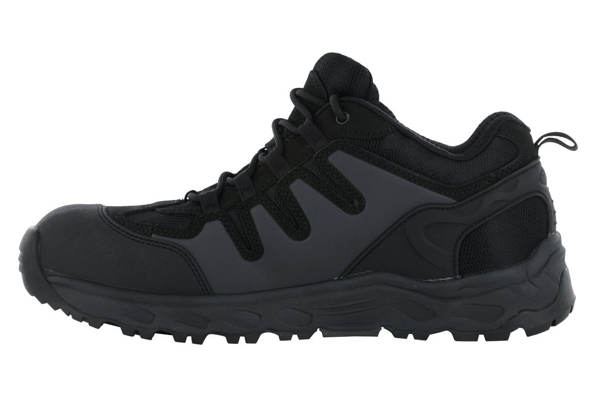 Hoss Eric Lo Aluminum Safety Toe Work Boots - Black Steel Toe Shoes for Men - Durable & Comfortable for Construction, Warehouse & Industrial Work