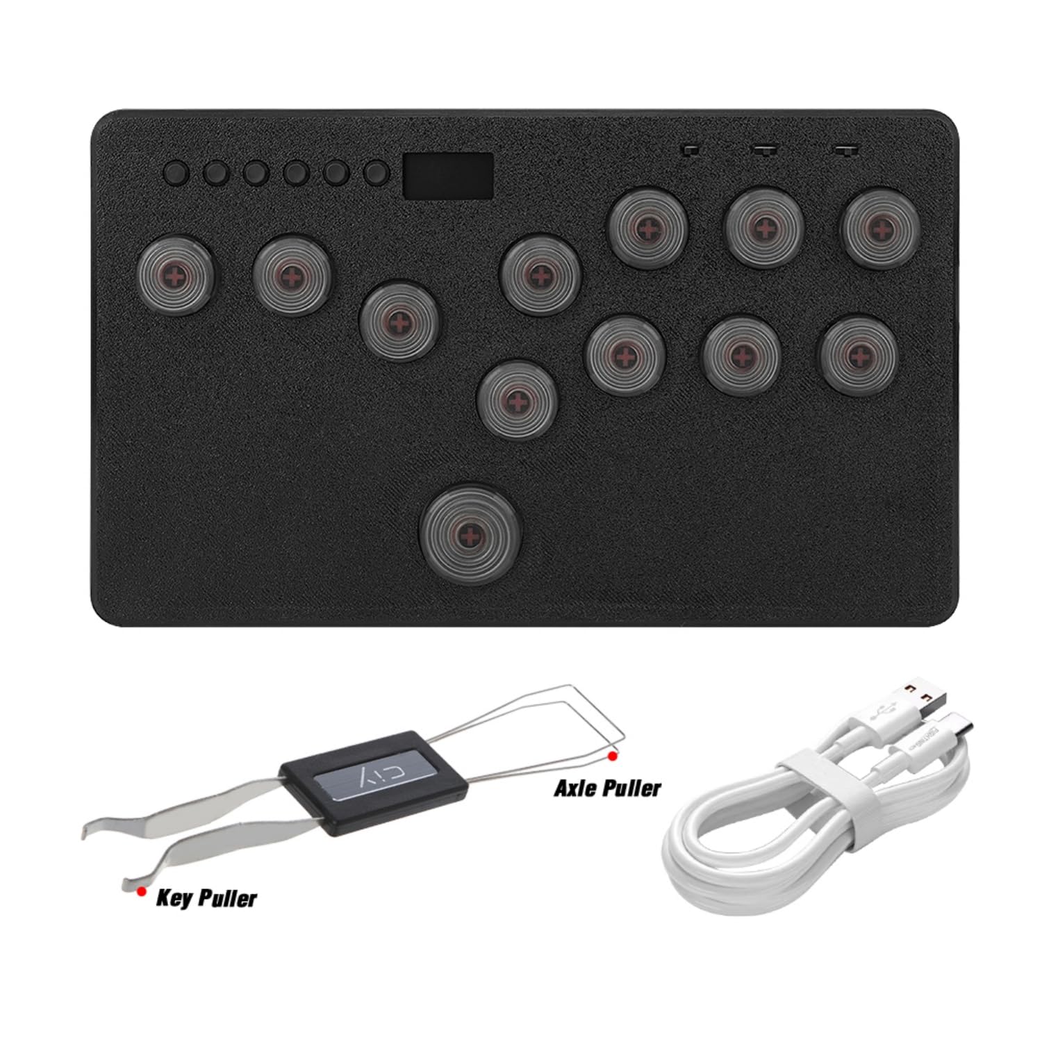 BITFUNX F12 Pro All-Button Arcade Controller - Leverless Gaming Keypad with SOCD Cleaning & Hot-Swappable Buttons | Custom RGB Lighting & Turbo Function | Compatible with PC, PS3/PS4/PS5, Switch & Steam | Perfect for Street Fighter, Fighting Games & Esports Tournaments