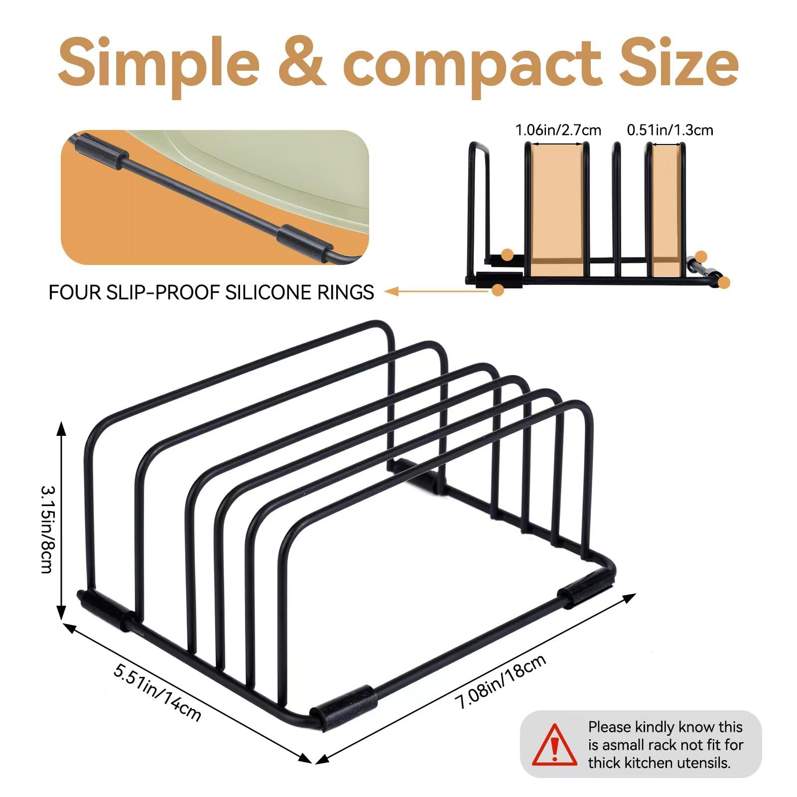 Space-Saving 1-Pack Bamboo Cutting Board Organizer & Kitchen Utensil Holder Rack - Perfect for Baking Trays, Cooling Racks, Cookie Pans (7.18