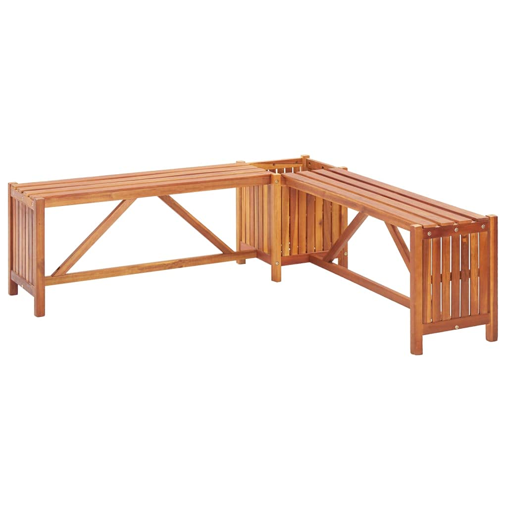 46'' Outdoor Garden Corner Bench with Planter - Patio, Backyard, Porch & Deck Furniture - Weather-Resistant Wooden Bench with Storage Box for Plants & Decor - Perfect for Relaxing in Gardens & Outdoor Spaces