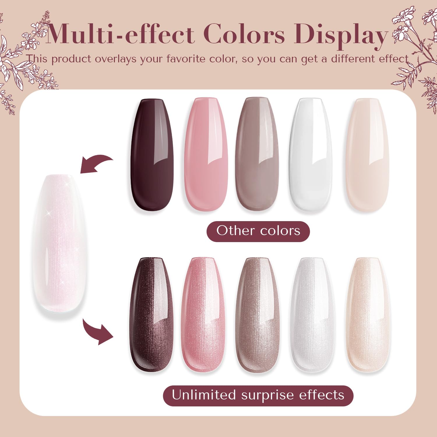 AZUREBEAUTY Vegan Nail Polish Set - 4 Colors (Brown, Pink, Glitter) Quick Dry Natural Nail Lacquer with Strengthening Treatment & Top Coat Kit for DIY Salon & Home Manicure | Perfect for Everyday Wear, Parties & Special Occasions