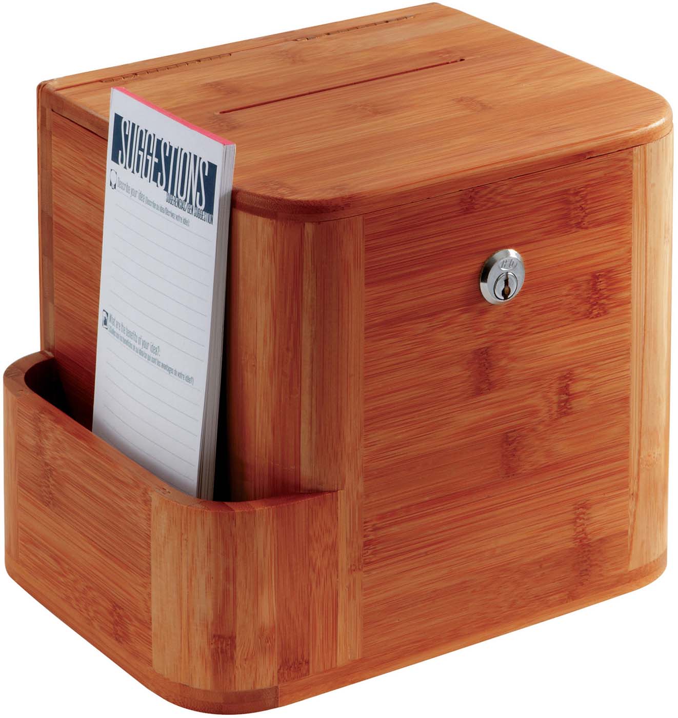 Premium Bamboo Suggestion Box with Lock - Elegant Wooden Comment Box for Office, Restaurant, Hotel & Retail Feedback - Secure & Durable for Customer Suggestions, Compliments & Employee Feedback