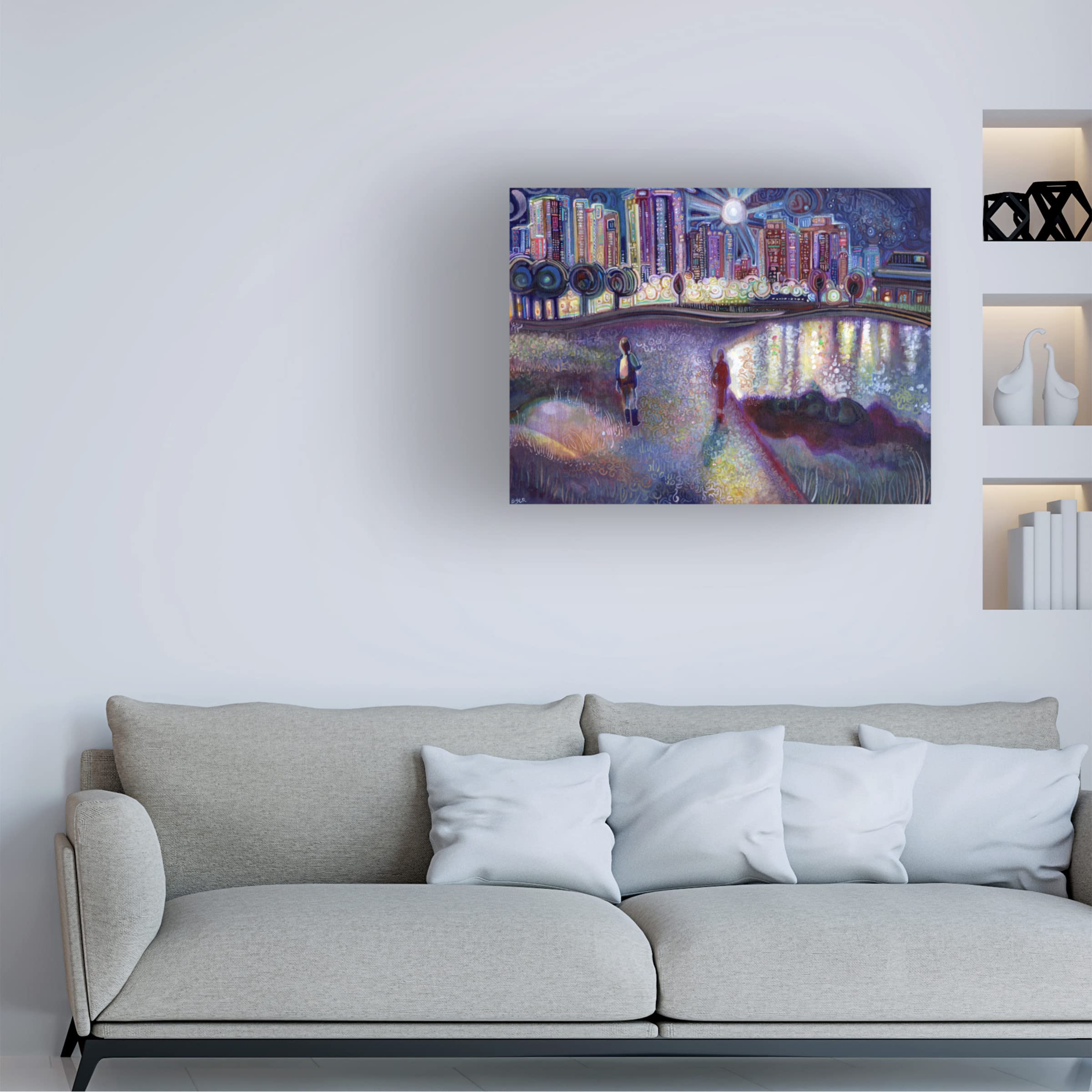 Joanne Porter 'Lavender Lilacs' Floral Canvas Wall Art - 35x47 Inches - Handmade Oil Painting Reproduction - Perfect for Living Room, Bedroom & Office Decor