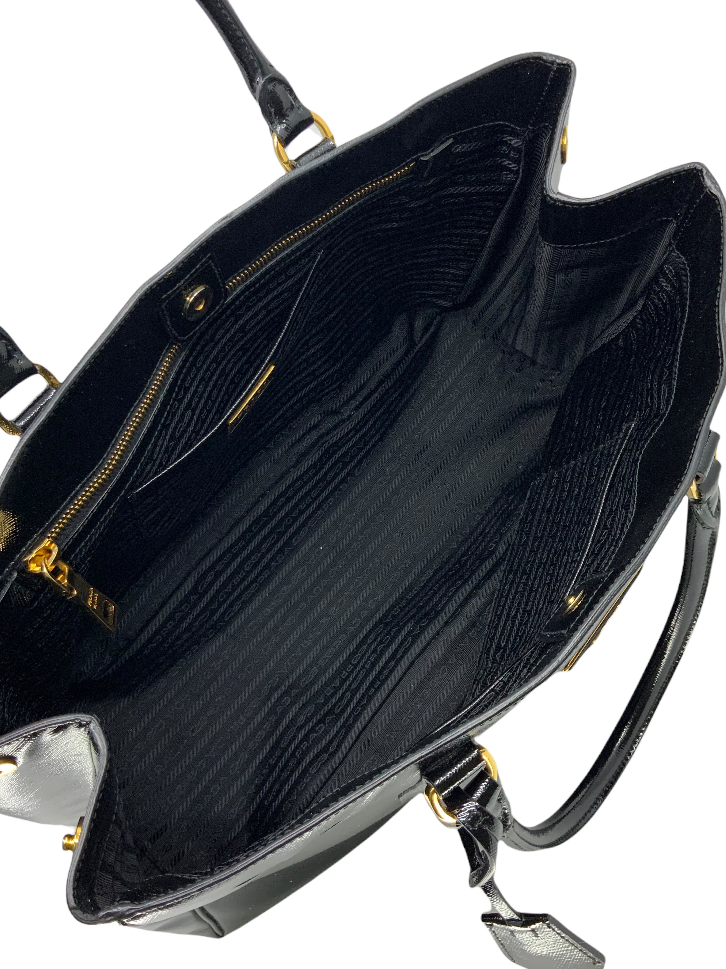 Prada Saffiano Lux Patent Leather Tote Bag for Women - Luxury Designer Handbag for Work, Travel & Everyday Use