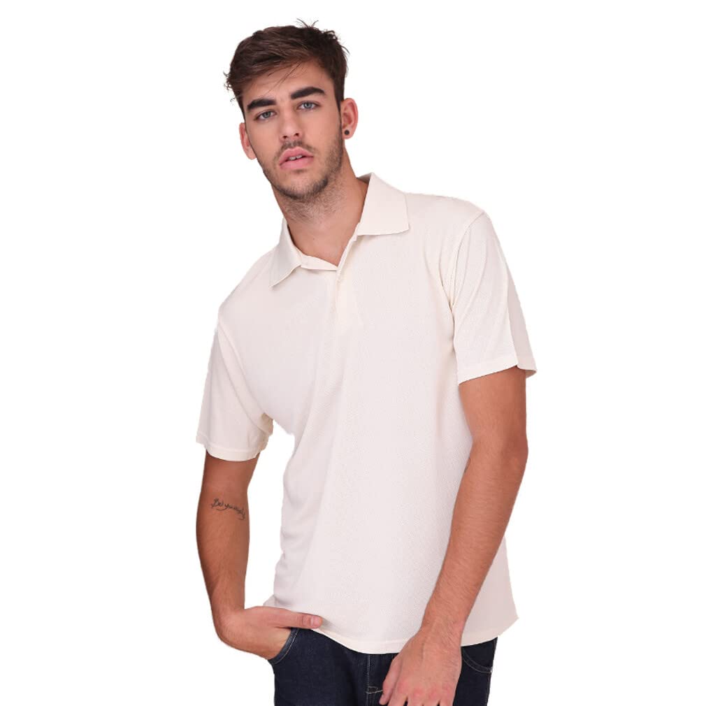 Forever Angel Men's 100% Silk Jersey Short Sleeve Polo Shirt - Premium Heavy Weight Silk for Business Casual & Summer Wear