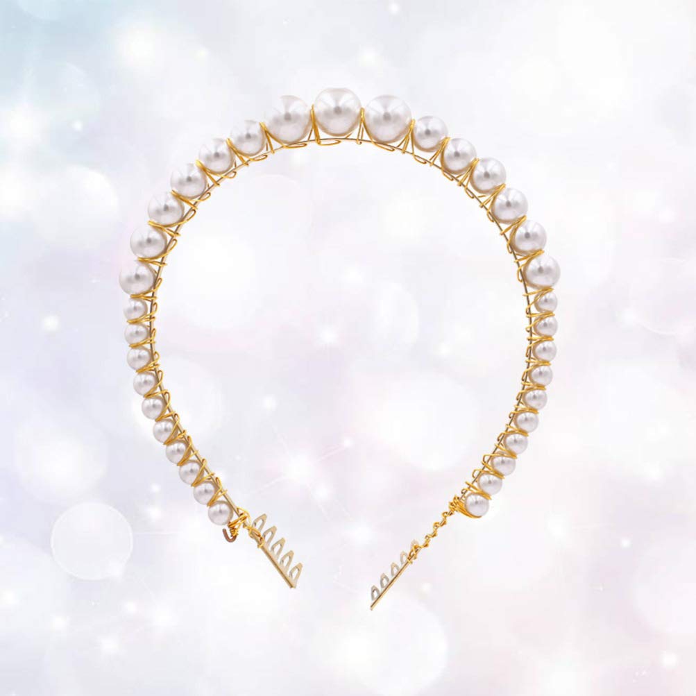 Lurrose Pearl Hair Hoop Headband for Women - Elegant Bride Wedding Hair Accessory for Bridal Party, Prom, and Special Occasions