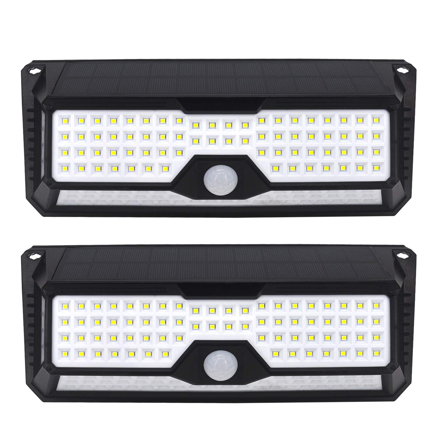 136 LED Solar Motion Sensor Lights Outdoor - 2 Pack, Monocrystalline Solar Panel, 270° Wide Angle Security Lighting for Yard, Garage, Deck & Front Door | Perfect for Pathway, Patio & Driveway Safety