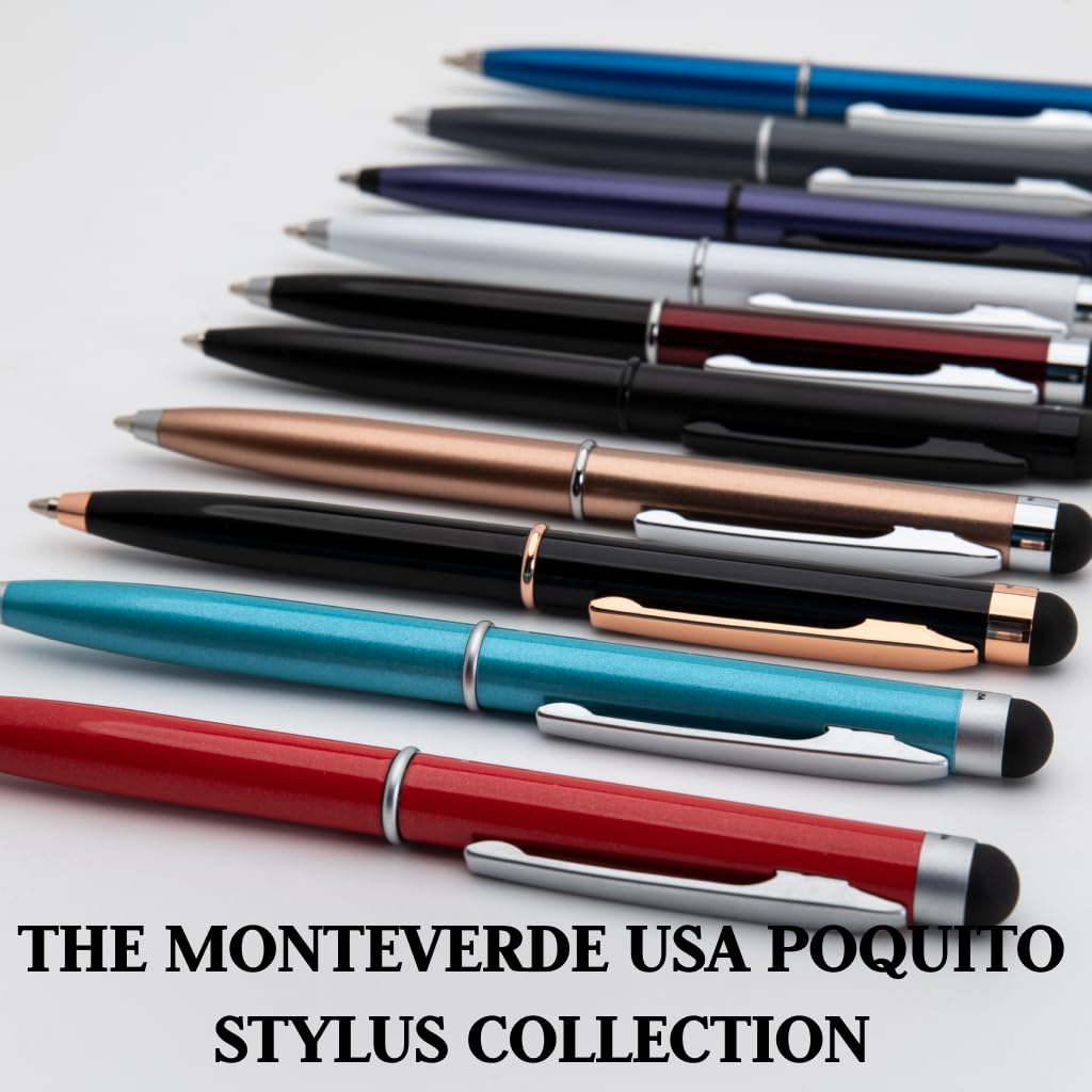 Monteverde USA Poquito Ballpoint Pen with Stylus - Copper Ballpoint Pen with Touchscreen Stylus (MV10262) | Perfect for Note-Taking, Signing Documents & Using Touchscreen Devices
