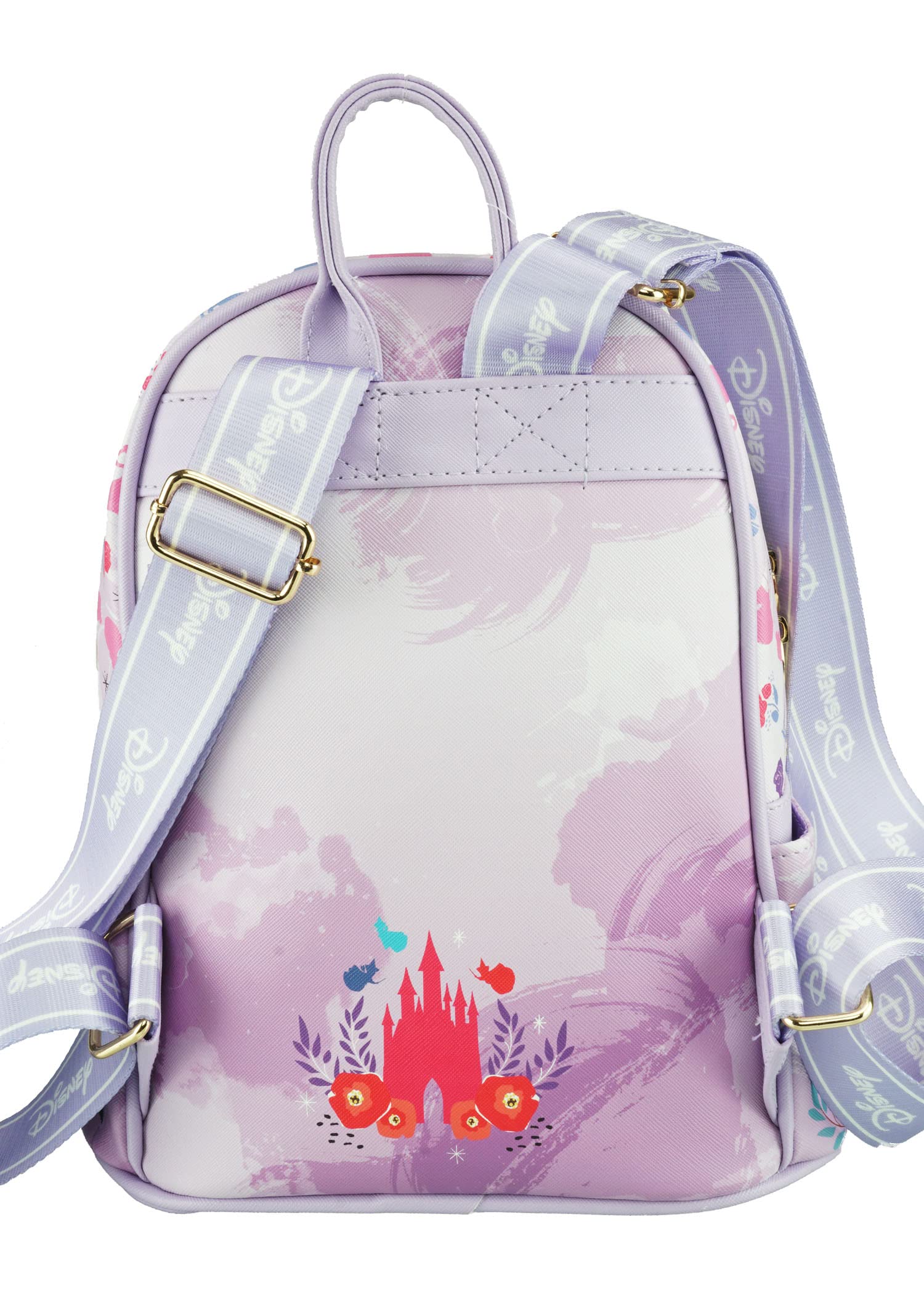 Disney Sleeping Beauty 11 Inch Vegan Leather Mini Backpack for Women & Girls - Cute Princess Themed Purse for School, Travel & Cosplay Accessories