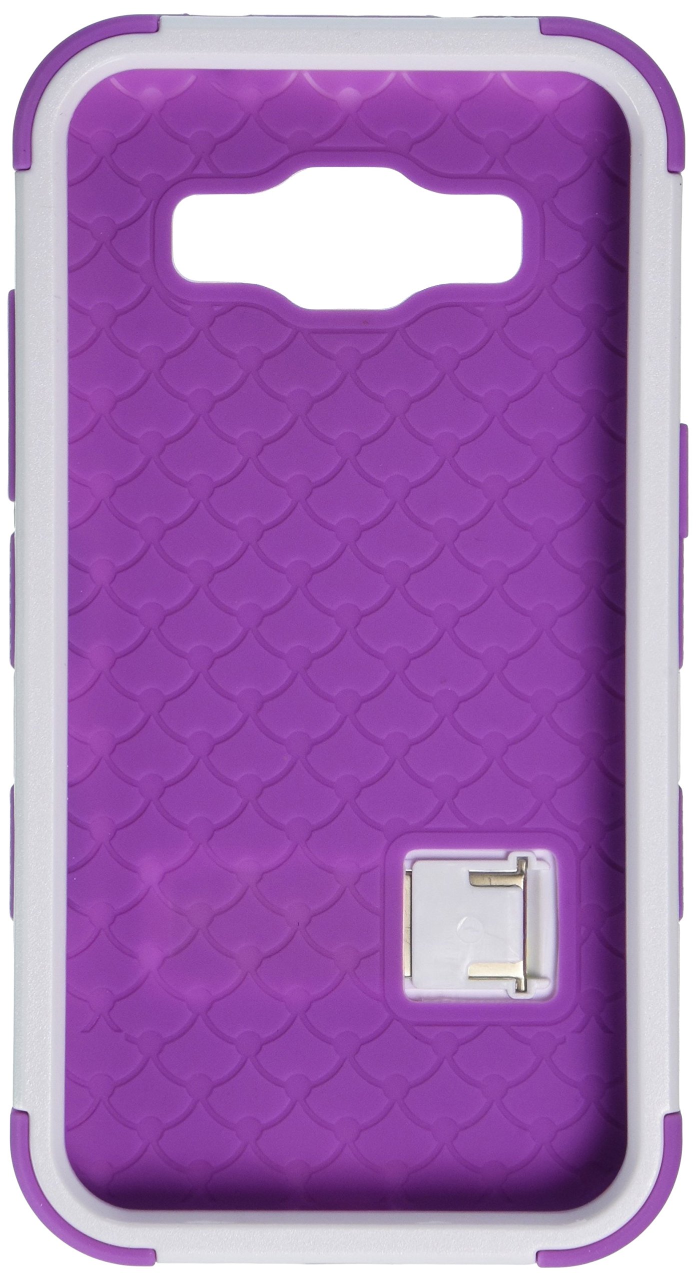 Samsung Galaxy G360 Prevail LTE Rugged Hybrid Phone Case with Kickstand - Retail Packaging (Ladybugs/Electric Purple) - Shockproof & Durable Protection for Everyday Use, Work, and Outdoor Activities