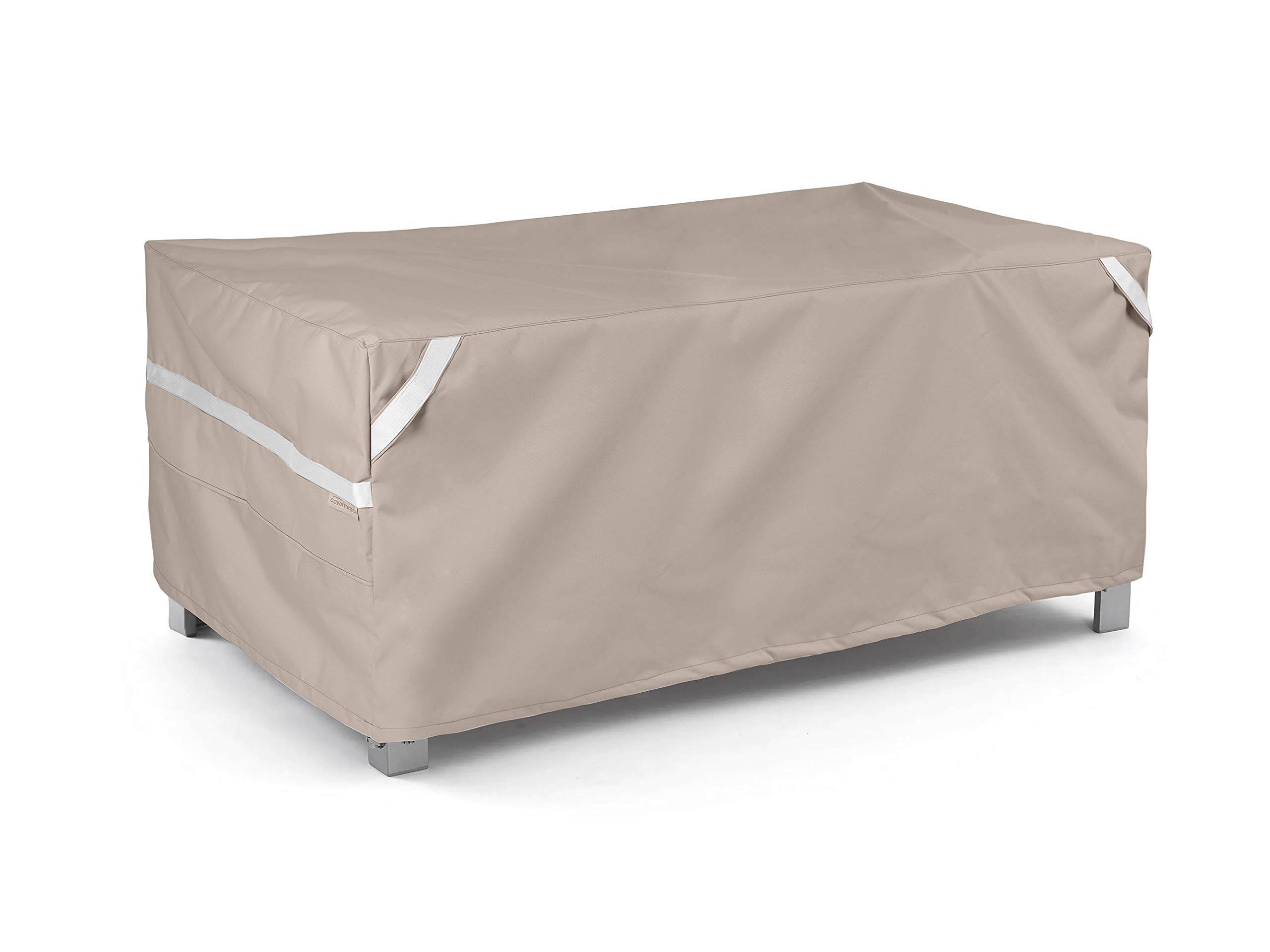 Premium Polyester Rectangular Dining Table & Chair Cover Set - Weatherproof, Drawcord Hem for Secure Fit - Outdoor Patio Furniture Protection - Ideal for Backyard, Garden, and Poolside Use