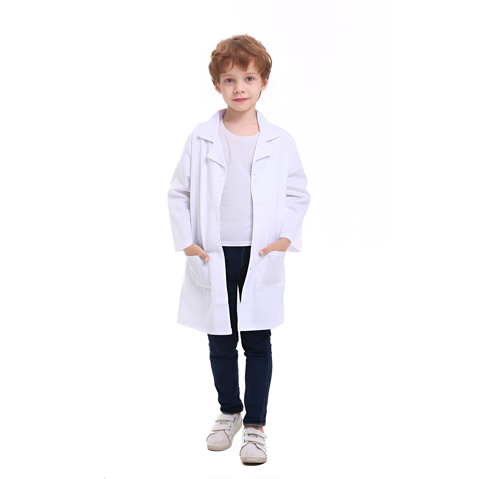 TopTie Kids Lab Coat Scrubs - Children's Science Doctor Costume for Role Play, Halloween & School Science Fair (Ages 4-10) | Perfect for STEM Activities, Dress-Up & Pretend Play