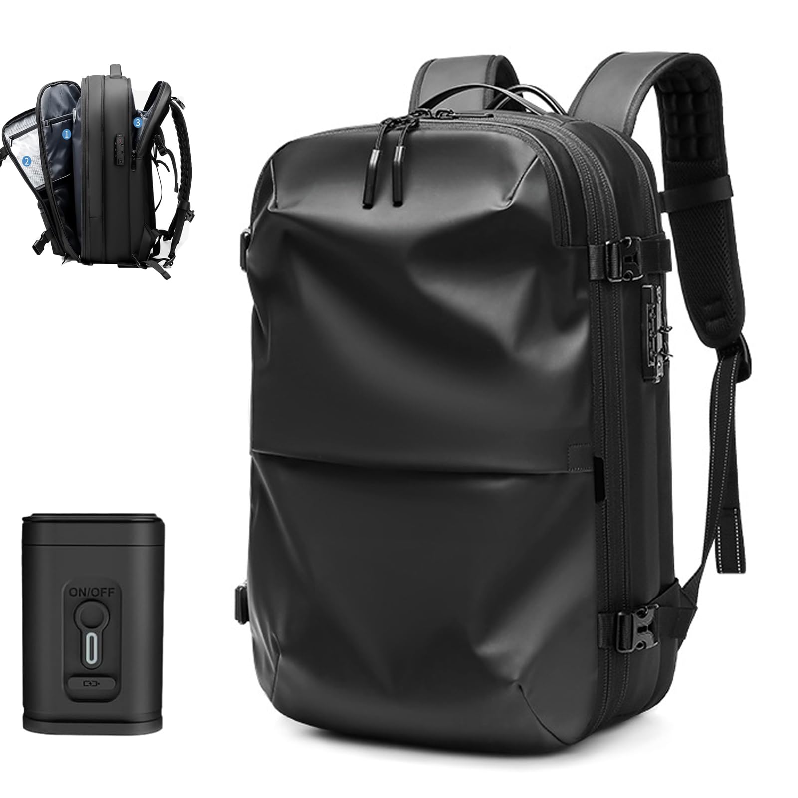 XIEGND Alepeak Vacuum Compression Backpack - Lightweight Travel Backpack with Vacuum Seal Technology for Space Saving | Perfect for Air Travel, Camping & Outdoor Adventures
