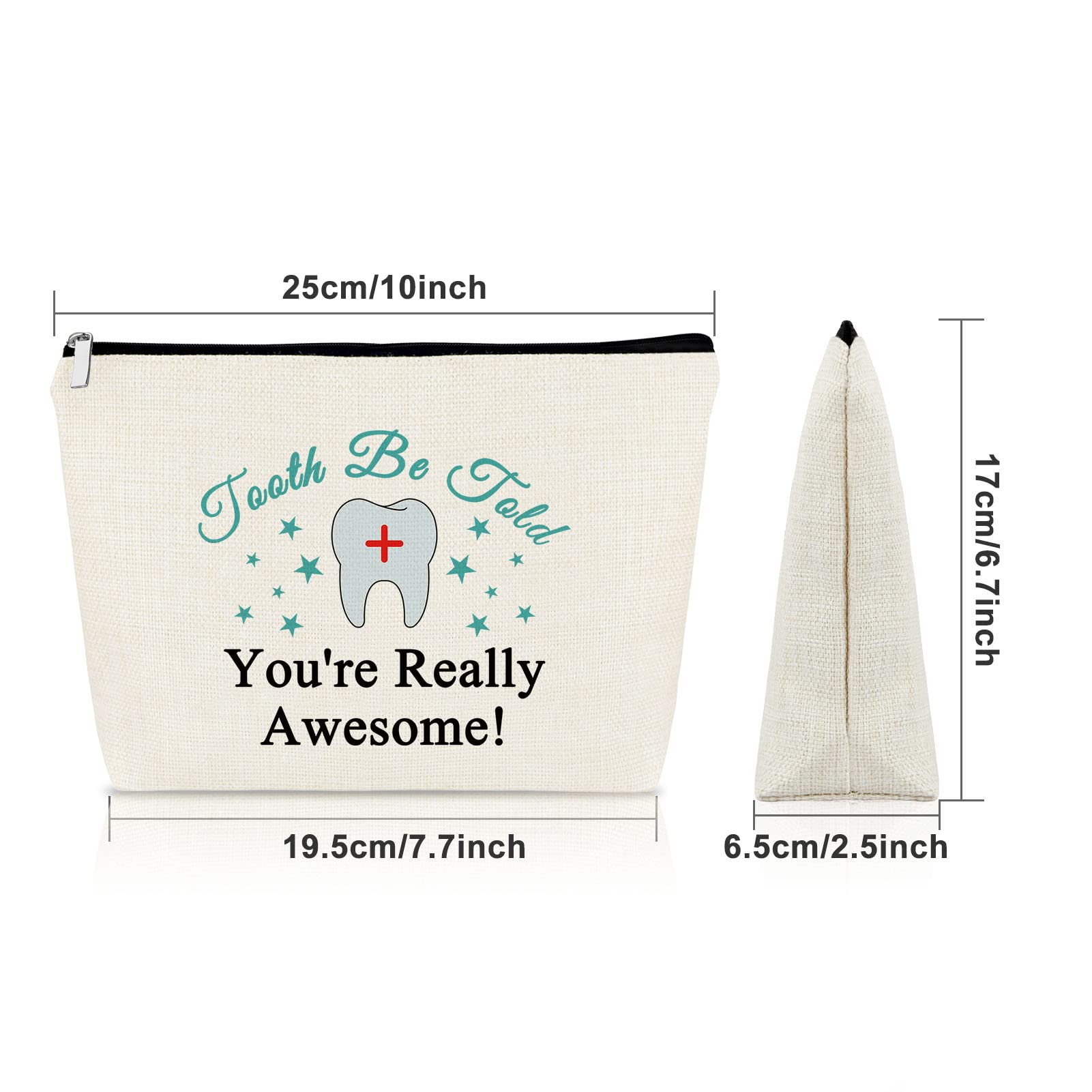 **Sazuwu Makeup Bag for Dental Hygienists - Perfect Gift for Dental Assistants, Dentists, Graduation, Birthday, Christmas & Retirement - Travel Cosmetic Pouch for Women (Great for Work, Travel & Daily Use)**