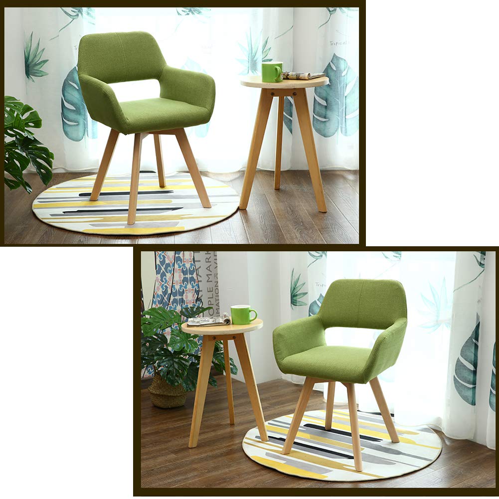 Mid Century Modern Dining Chairs - Comfortable Upholstered Kitchen Chairs with Solid Wood Legs, Lounge & Accent Arm Chairs for Restaurant, Pub, Cafe, Living Room & Hotel - Perfect for Dining, Relaxing & Interior Decor