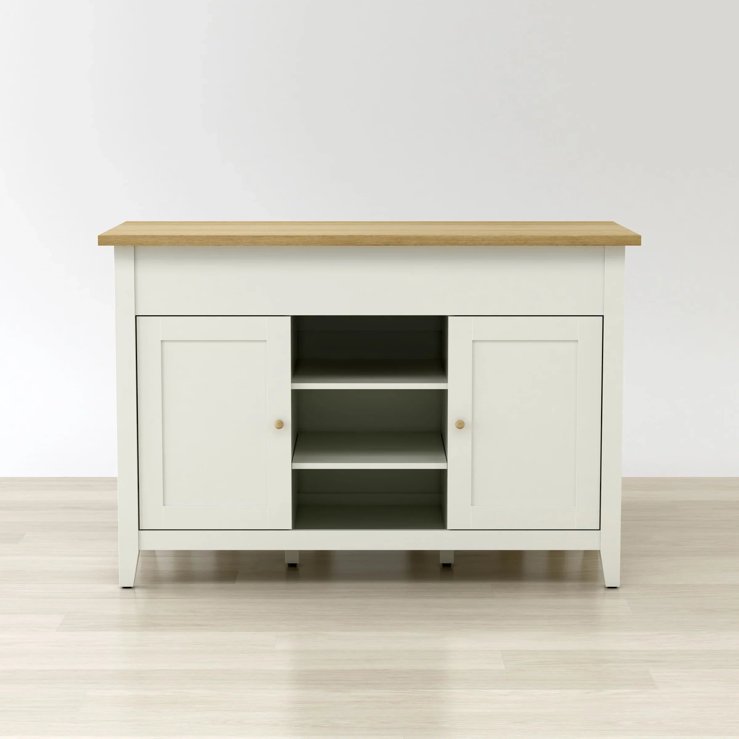 Anderson Teak Delphi 53-Inch Kitchen Island Cabinet with Storage - KC 053 - Perfect for Farmhouse Kitchens, Open Concept Living Spaces & Entertaining Areas