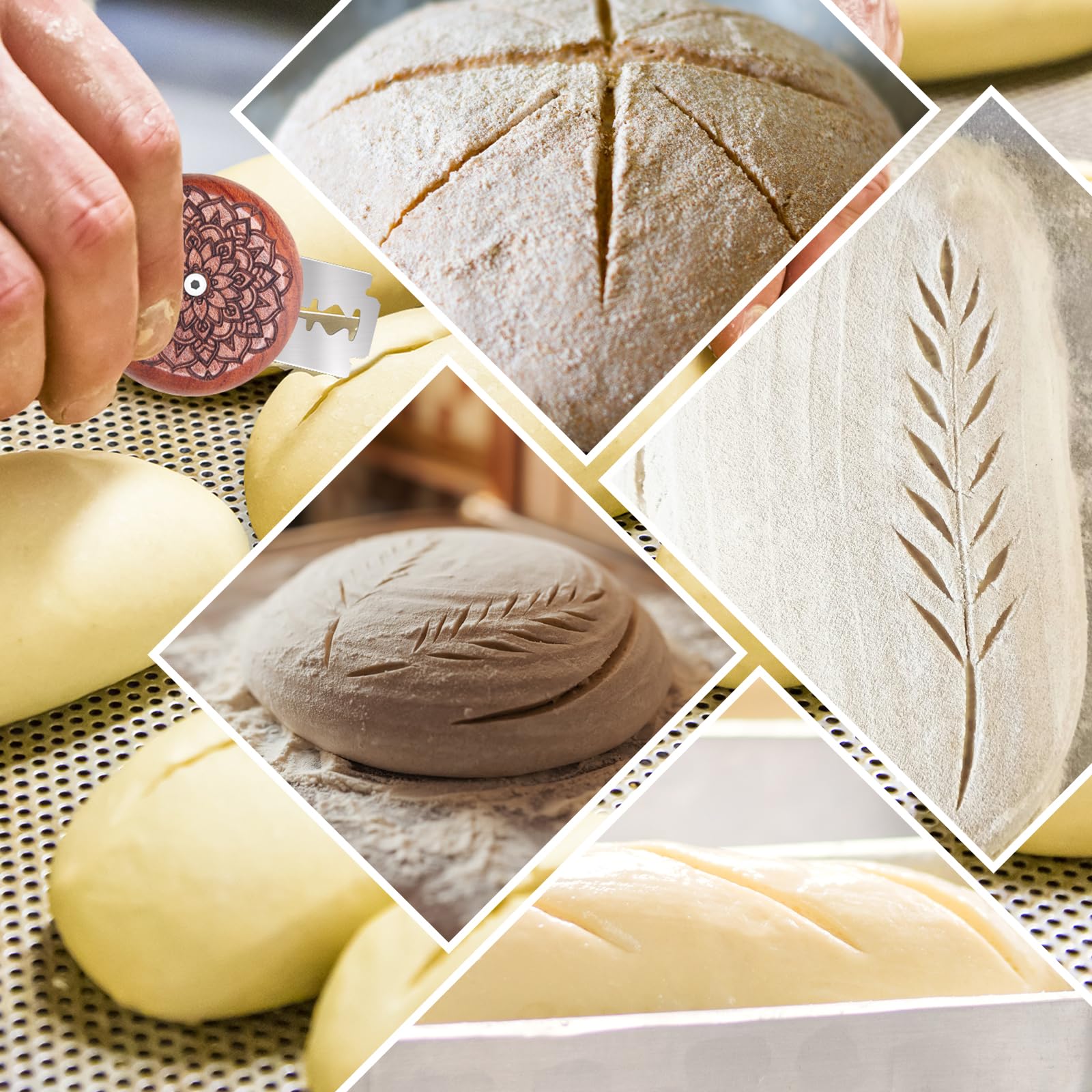 Premium Sourdough Bread Lame Scoring Tool Kit - 1 Wooden Handle + 10 Stainless Steel Razor Blades with Protective Cover - Professional Dough Scoring Tool for Artisan Bread Baking at Home | Perfect for Sourdough, Baguettes & Homemade Breads